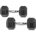Fitvids Hex Dumbbells Rubber Coated Hand Weights for Exercises and Fitness Home Gym, 5-50 LB Pair - style: 25.4LBS Pair