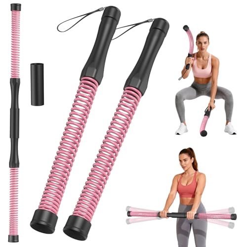 DERACY Pair of 2-in-1 Cordless Battle Ropes with the Connector, Ropeless Battle Ropes for Home Gym, Portable Battle Rope, Home Workout Equipment for Women Men (Pink) - color: Pink-black