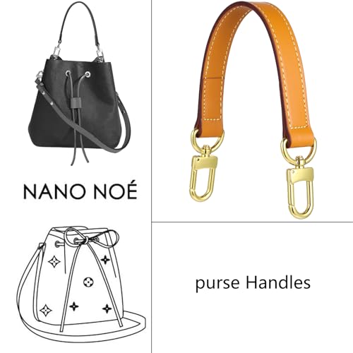Genuine leather purse Handle compatible with Neonoe for Metis Noe BB NM Beaubourg Hobo - color: Honey Brown-purse Handles