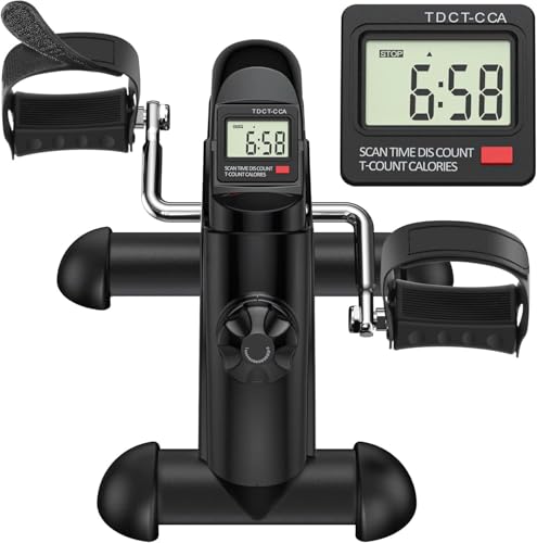 Under Desk Bike Pedal Exerciser, Portable Mini Exercise Bike with LCD Display for Home/Office, Desk Cycle for Leg/Arm with Handle, Leg Exerciser While Sitting for Seniors20260709