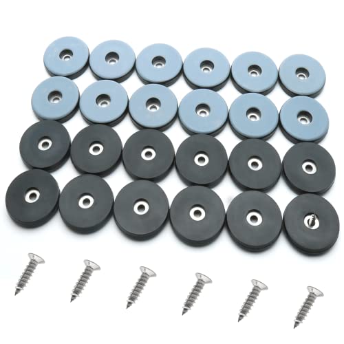 Teflon Furniture Sliders, 1-1/2 Inch Round, Grayish Blue, 24 Pcs | Screw on, Chair Sliders, For Hardwood Floors, For Carpeted Floors, For Tile Floors