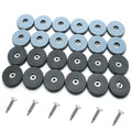 Teflon Furniture Sliders, 1-1/2 Inch Round, Grayish Blue, 24 Pcs | Screw on, Chair Sliders, For Hardwood Floors, For Carpeted Floors, For Tile Floors