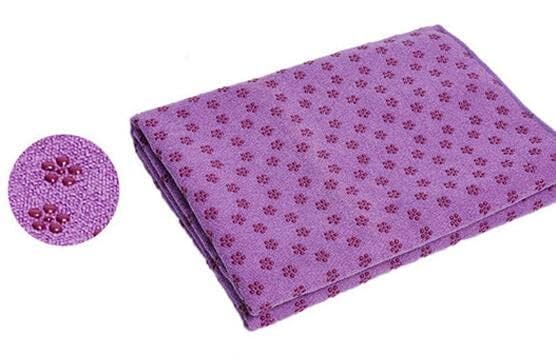 IBL-Yoga Towel, Hot Yoga Mat Towel - Sweat Absorbing Non-Slip for Hot Yoga, Pilates and Workout, 24x72 inches with Grip Dots (Purple) - color: Purple