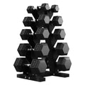 Hex Dumbbell Sets with Rack, 85-560lb Dumbbell Weight Set & Storage Rack | PAPABABE Dumbbell Set with Stand, Rubber Dumbbell Weight Set, Multiple Options Hand Weight for Strength Training - size: 170lb (5, 10, 15, 25, 30lb)x2& Rack