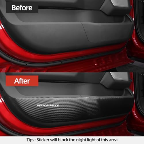 BETTERHUMZ Car Door Anti-kick Pad Compatible with Ford F150 | 2021 2022 2023 2024 2025 for Alcantara Carbon Leather Protective Strip Decal Interior Accessories