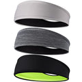 Braylin Men's Headbands, 3-Pack Head Band for Men, Sport Sweatbands for Running Fitness Yoga Cycling, Sweat Wicking Non Slip - color: 07.3Pcs Light Gray/Black+Gray/Black+Black/Yellow