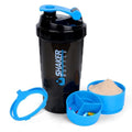 XTK 16OZ Bottle, Shaker Water Bottle with Protein Powder Storage, Mix Ball, Leak Proof for Fitness and Sports Activities, BPA Free - color: BLUE