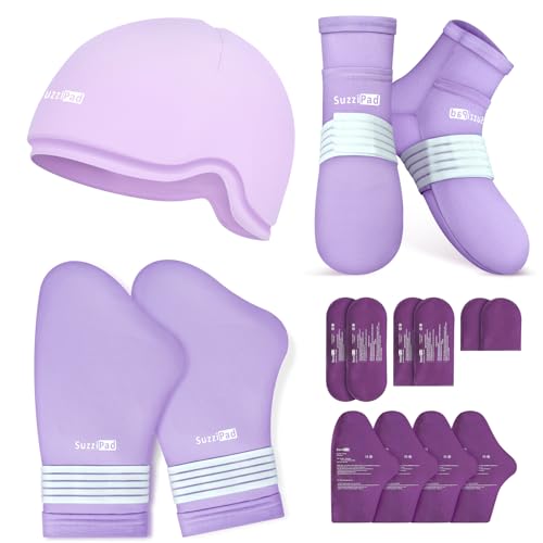 SuzziPad Chemo Gloves and Socks for Neuropathy, Cold Caps for Chemotherapy, Ideal for The Discomfort of Head, Hand, Feet, L - size: L