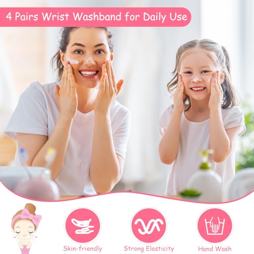 Chuangdi 4 Pairs Wrist Bands for Washing Face Wrist Spa Microfiber Wash Towel Band Scrunchies Absorbent Wristbands Sweatband for Women Prevent Liquid from Spilling(Khaki, Beige) - color: Khaki, Beige