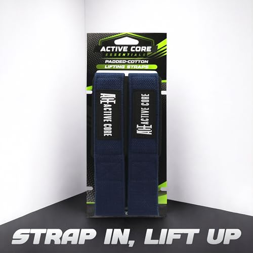 Lifting Wrist Straps for Weightlifting, Weight Lifting Straps Gym Strength Training, Neoprene Padded Wrist Support, Deadlift Straps for Men & Women, 22.5 Inch Cotton - color: Navy Blue