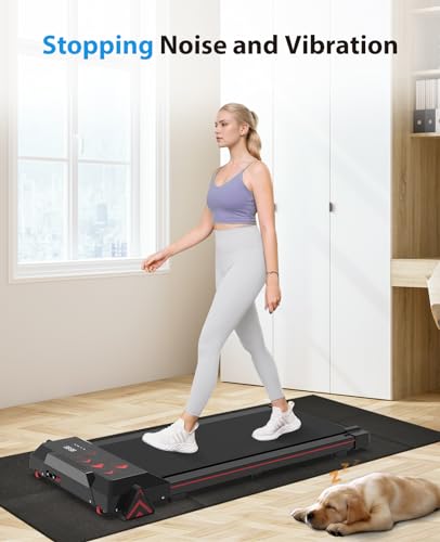 CIIHI Foldable Rubber Treadmill Mat - Walking Pad Mats for Home Fitness - Bike Gym Mat in High Resilience, Floor Protector with Non-Slip Texture, Easy to Clean
