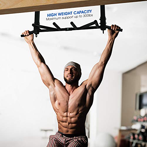 Yes4All Heavy Duty Wall Mounted Pull Up Bar – Multi-Grip Ceiling/Joist Mount Chin-Up Bar for Home Gym Strength Training, 300 lb Capacity, 5 Grip, Steel, Joist Mount, Black - color: F. Joist Mounted