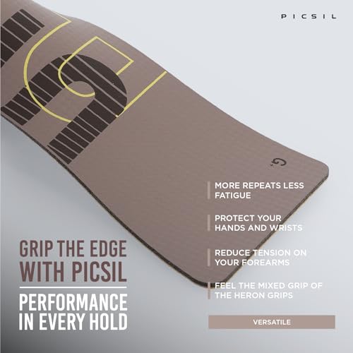 PICSIL Falcon Grips Pack, Carbon Fiber Grips, Use with Chalk | Includes professional grips, wrist wraps, and a carry bag. Ideal for functional fitness, gymnastics, and strength training. - color: Taupe, size: G(S-M)