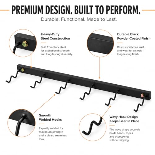 Cable Attachment Storage Rack, LAT Pulldown Bar Holder, Home Gym Organizer for Cable Handles and Attachments - color: 36in-horizontal-1pis
