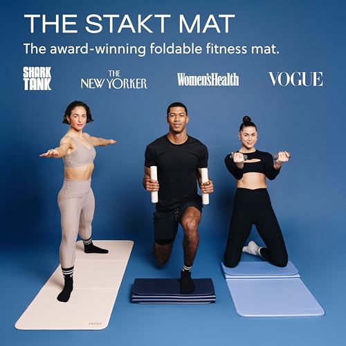 Stakt The Original Foldable Yoga Mat, Premium Foldable Exercise & Workout Mat with Non-Slip Surface, Lightweight Portable for Studio or Home Use, As Seen on Shark Tank - color: Iron