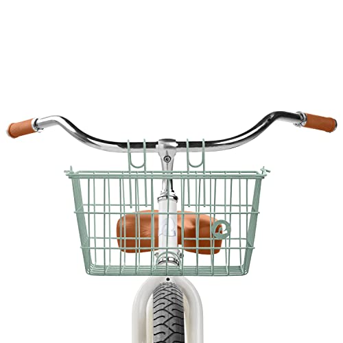Retrospec Apollo-Lite Lift-Off Bike Basket - Detachable Steel Handlebar Basket with Carrying Handle for Commuting, Shopping & Beach Trips - 14.5in x 9.5in Weather-Resistant Biking Gear - color: Matcha