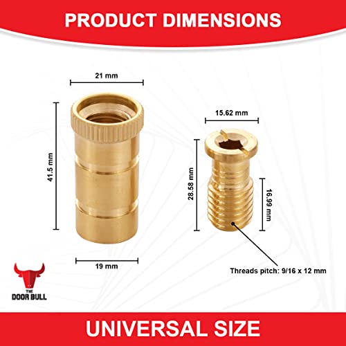 The Door Bull Brass Pool Cover Anchors for Concrete & Pavers Deck | Universal Size Fits 3/4" Hole, Ideal for Inground Pool Safety Covers, Durable & Easy to Install - 5 Pack - size: 5 Pack