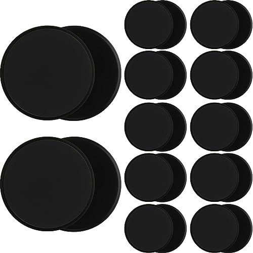 Wettarn 24 Pcs Core Sliders for Working Out Abdominal Exercise Gliding Discs Dual Sided Workout Disc Fitness Sliders Exercise Gear for Gym Floors Training Abdominal Core Strength - color: Black