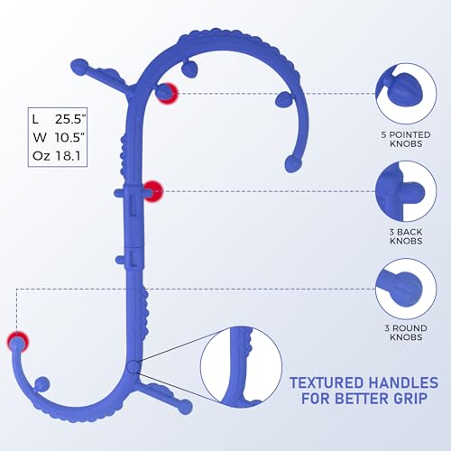 Massage Stick,Handheld Trigger Point Back and Neck Massager Cane, Deep Tissue Self Massage Tool for Muscle Knots and Myofascial Release,for Pain Relief and Muscle Recovery,Blue - color: Blue