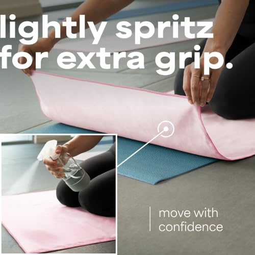 S&T INC. Aura Yoga Mat Towel, Quick Dry Towel, Soft and Absorbent for Gym, Pilates, and Hot Yoga Mat, 2 Pack, 26.5 inches x 72 inches, Microfiber, Pink - color: Pink (2 Pack)
