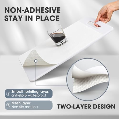 Drawer and Shelf Liner, Non-Slip Kitchen Cabinet Liners Non-Adhesive Thick Strong Grip Waterproof Washable Mats Protect Dresser Shelves Cupboard Bathroom Cabinets, White, 12 in X 10 FT - color: White, size: 11.8"W x 118"L