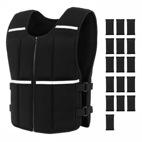 Adjustable 2–35 LBS Weighted Vest with Zipper Equipped with 16 Soft Iron gentle against skin Ideal for Strength Training Running & Gym Workouts