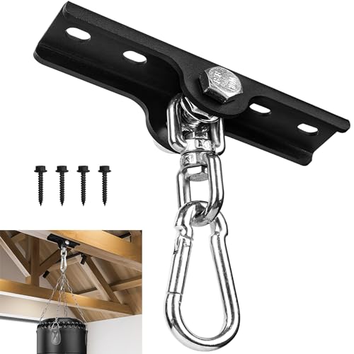 Heavy Punching Boxing Bag Hanger, Wall Ceiling Heavy Bag Mount Wood Beam Hook, Heavy Bag Hangers Brackets 360° Rotating for Boxing Muay Thai Training, Aerial Yoga Swing & Hammock