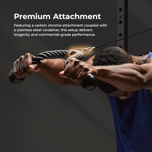 Sunny Health & Fitness Power Cage Squat Rack Attachments for Home Gym | Strength Training, Expanded Workout Variety, Durable Construction, Secure Fit, Quick Installation, Versatile Exercise Support - style: Tricep Rope