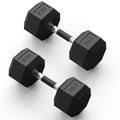 PAPABABE Hex Dumbbell Set 2.5-100lb, Rubber Grip Dumbbells, Home Gym | Complete & Durable Cast Iron Core Odorless Antiroll Hex Shape Ergonomic Versatile Home Gym Comfort Non-Slip Grip - size: 35 lb, Pair, style: Rubber Grip