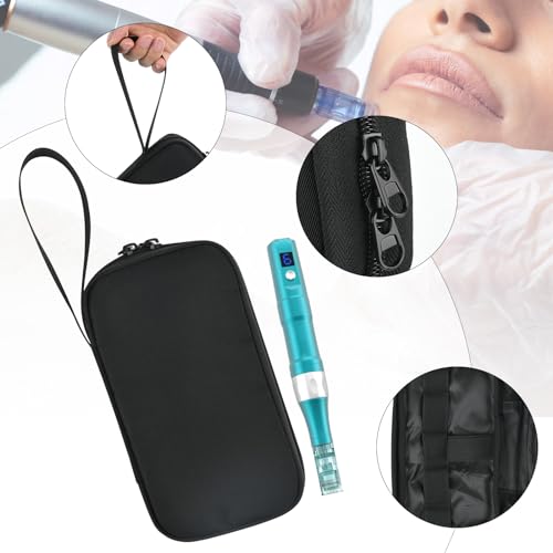 Beautyflier Carry On Bag for Microneedling Pen, Black Travel Makeup Bag for Mcroneedling Machine, Tote Bag for Women Compatible with Dermapen Microneedling pen, dr pen Microneedling Pen, Bag Only