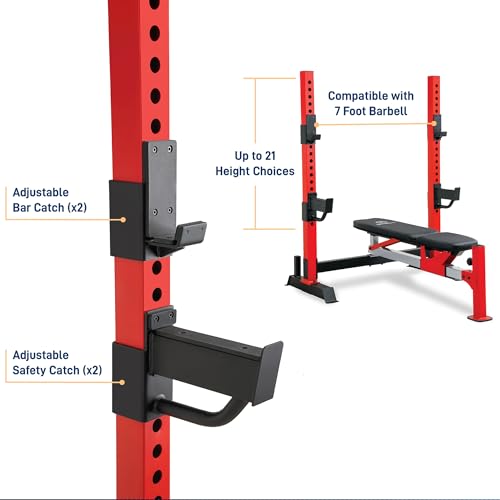 Marcy Deluxe Olympic Weight Bench with Adjustable Back & Bar Catch & Optional Arm Curl, Leg Developer, Lat Tower Attachments (Sold Separately), Personal Home Gym for Strength Training, Weightlifting - color: Olympic Bench MWB-7096