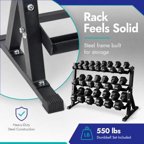 Rubber Hex Chrome Dumbbell Complete Package Set