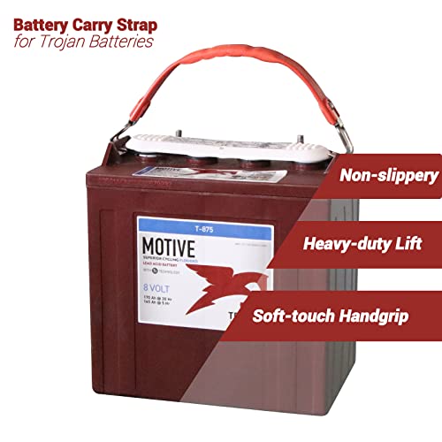 Golf Cart Battery Lifter - 2 PCS, Carry Strap for Trojan, Club Car, EZGO, Yamaha - Black or Orange - color: Orange