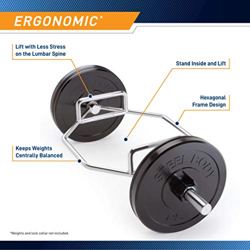 Marcy Olympic Hex Trap Bar Multiple Style Available - color: Chrome, one piece