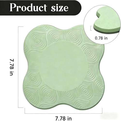 2PC Extra Thick Foam Yoga Knee Pads - Non-Slip Cushion for Knees & Elbows Ideal for Fitness Travel Meditation Kneeling Balance Floor Pilates - color: Green