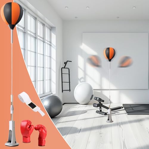 Punching Bag with Stand, Boxing Speed Trainer, Height Adjustable Stable Reaction Exerciser with Spring Base for Martial Arts Fitness Workouts Stress - size: 110-130cm