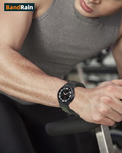 One Click Alpine Loop Bands Compatible with Samsung Galaxy Watch 7 Band/Galaxy Watch 6 4 5 FE Band 40mm 44mm/Watch 6 4 Classic 47mm 43mm 42mm 46mm/5 Pro 45mm, 20mm No Gap Nylon Sport Strap for Men - color: 5#Black Green
