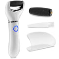 Electric Foot File Callus Remover for Feet, 3-Speed, 2 Rollers | Foot Scrubber Electric, 1800/2200/2800 RPM, 80 & 60 Grit Rollers & Cleaning Brush, LED Indicator for Cracked Heels & Dry Skin - color: White Callus Remover