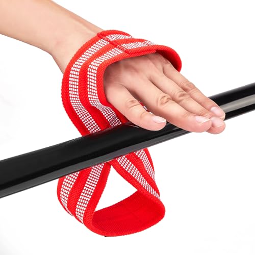 Figure 8 Lifting Straps for Deadlift,Weightlifting,Strongman,& Cross Training Strong Weightlifting Wrist Wraps - color: Red, size: Small
