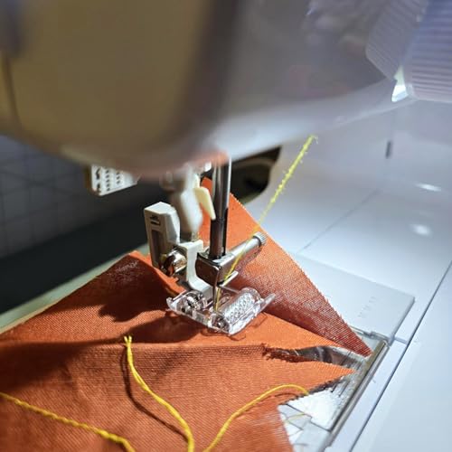 Roller Sewing Machine Feet & Non-Stick Zigzag Teflon Presser Foot Fits for All Low Shank Snap-On Singer, Janome, Simplicity, Brother, Babylock and More Sewing Machines