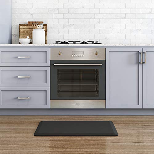 GelPro Elite Premier Anti-Fatigue Kitchen Comfort Floor Mat, 20x72", Trellis Grey Haze Stain Resistant Surface with therapeutic gel and energy-return foam for health & wellness - color: Sisal Black, size: 32"L x 20"W x 0.8"Th