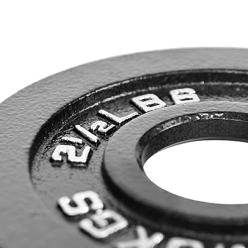 Steel Olympic Plates 35LB Set - Olympic 2 inch Premium Coated 2x of 10lb, 5lb, and 2.5lb Weights for Home or Commercial