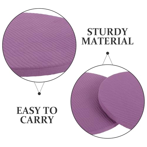 Didiseaon 2pcs Non-slip Yoga Knee Pads and Elbow Support Mats, 10mm Thick Purple Pilates Kneeling Cushions with Anti-skid Silicone Surface for Indoor Exercise and Home Workout