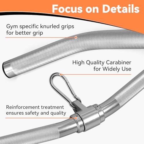 Lat Pulldown Attachments, Straight Bar Cable Attachments, Lat Pull Down Bar, Curl Pulldown Bar, Sturdy & Lightweight Aluminum, Non-Slip Grip, Full Rotation, Max Load 1000LBS - color: 30inch