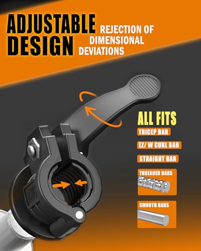 Barbell Clamps 1 Inch - 2 PCS Adjustable Barbell Clips Quick Release Locking Weight Clips Olympic Barbell Collars (Black 0.98-1.18inch) - color: Black 0.98-1.18inch