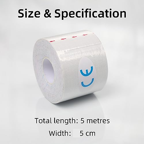 PRIOR FITNESS Aerial Hoop Tape, 5m/16.4ft x 5cm Anti Slip Lyra Hoop Grip Tape, Sweat Absorbent Stretch Textile Pole Dance Tape, No Residue Self Adhesive Hand Protective Tape for Aerial Hoop Ring - color: White