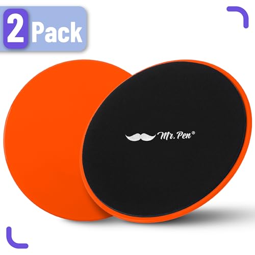 Mr. Pen Core Sliders for Working Out - 2 Pack Dual Sided Workout Sliders Discs - color: Orange