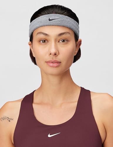 Nike Unisex Adult Swoosh Classic Headband - color: Cool grey/black