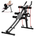 BAOKALER Dual Track Fitness Ab Machine Ab Cruncher, Adjustable Height Waist Trainer, Foldable Home Gym Equipment with 4 Adjustable Resistance Levels and Resistance Bands - size: Single Track
