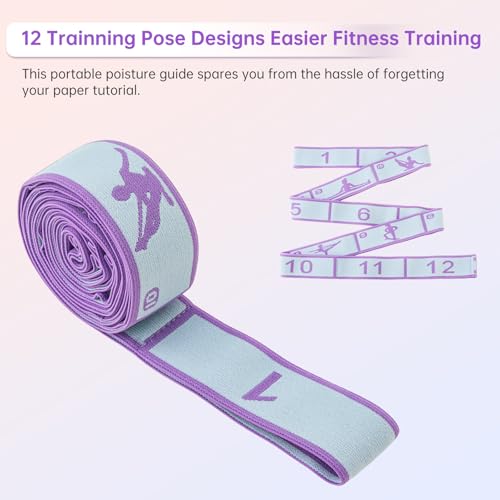 12 Loops Stretch Bands for Exercise for Home Workout | Multi-Loop Yoga Stretching Flex Strap for Physical Therapy, Pilates, Dance & Gymnastics Exercise